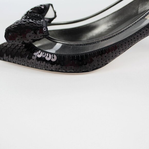 NEW Valentino Sequin Bow Pumps | Black Runway Heels – Party, Events, Date Night - Picture 14 of 16